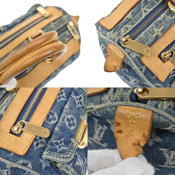 LOUIS VUITTON Neo Speedy Hand Bag Monogram Denim Leather Blue - Picture 9 of 16